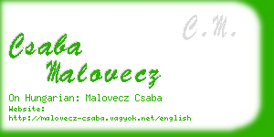 csaba malovecz business card